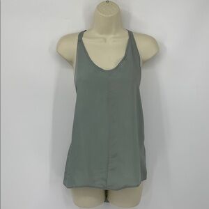 Humanoid Dacio tank shirt blouse green racerback tan sleeveless new Medium